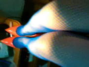 藍色情趣漁網襪淫女騷穴特寫