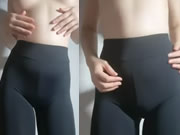 緊身褲勒逼美乳誘惑